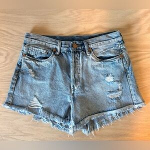 Blank NYC Size 29 Distressed Raw Hem Light Wash Denim Cut Off Shorts